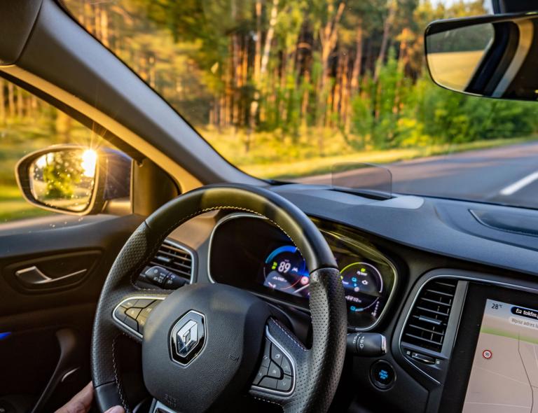 Perspectief van een chauffeur in een Renault
