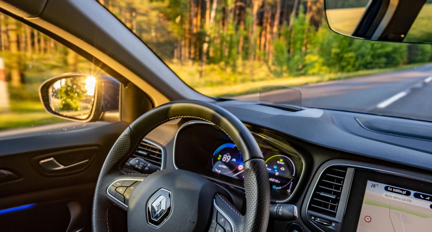Perspectief van een chauffeur in een Renault